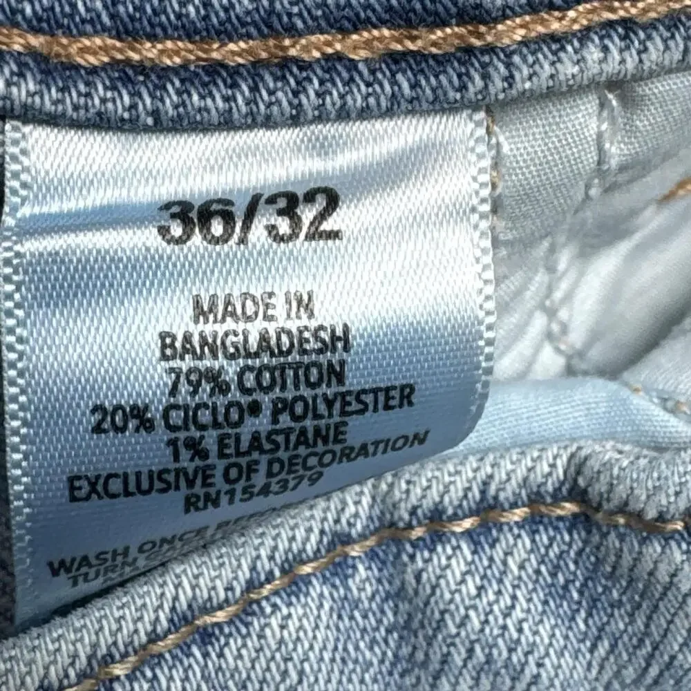 Aeropostale Jeans Mens 36x30 Blue Light Wash Skinny Distressed Denim Pants